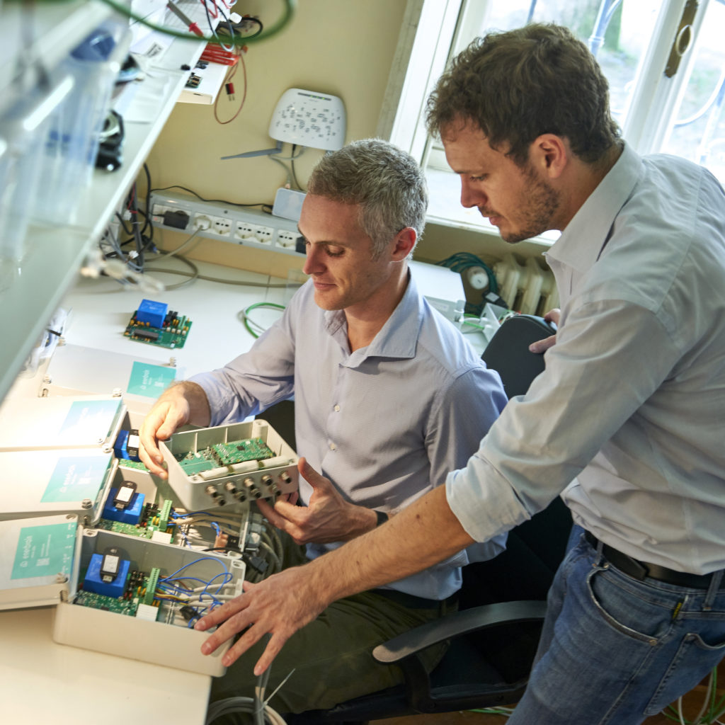 Enerbrain's Giuseppe Giordano and Filippo Ferraris in the lab. 
